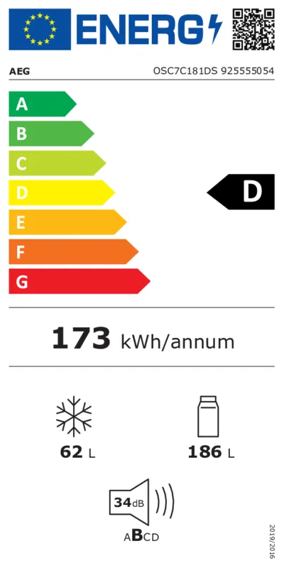 AEG OSC7C181DS energielabel