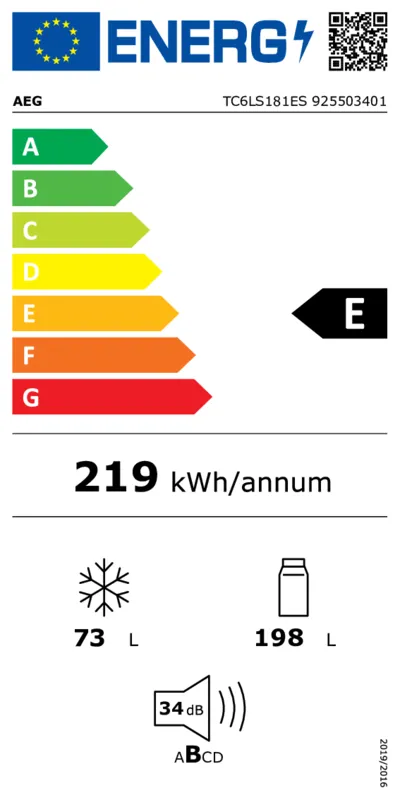 AEG TC6LS181ES energielabel