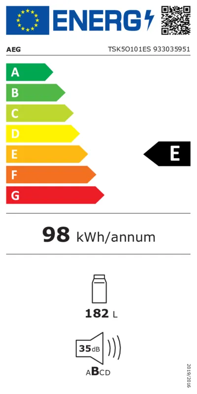 AEG TSK5O101ES energielabel