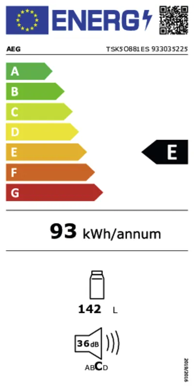 AEG TSK5O881ES energielabel