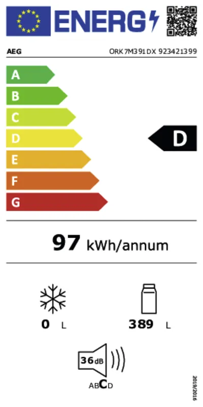 AEG ORK7M391DX energielabel