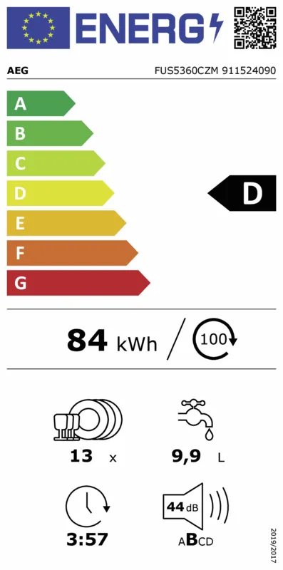 AEG FUS5360CZM energielabel