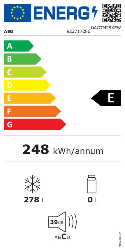 AEG OAG7M28XEW energielabel