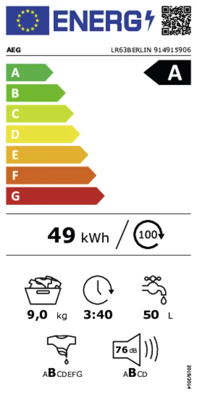 AEG LR63BERLIN energielabel