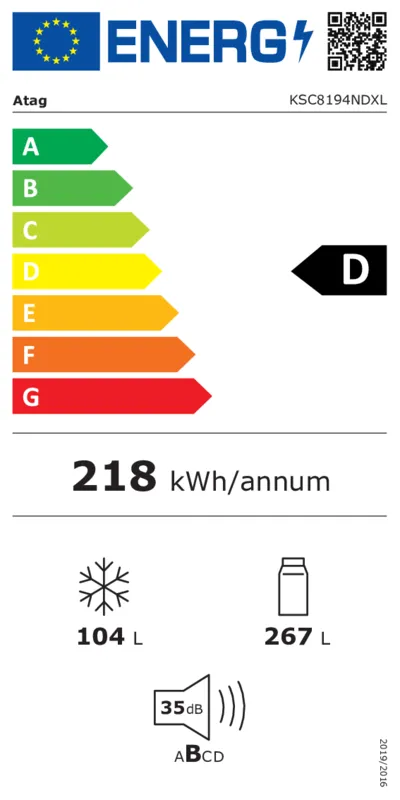 ATAG KSC8194NDXL energielabel