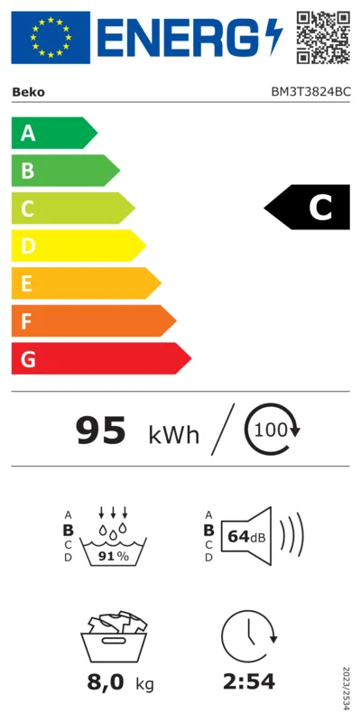 Beko BM3T3824BC energielabel