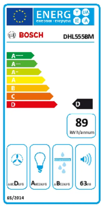 Bosch DHL555BM energielabel