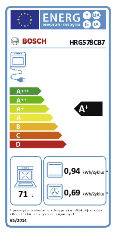 Bosch HRG578CB7 energielabel