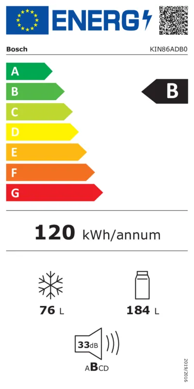 Bosch KIN86ADB0 energielabel