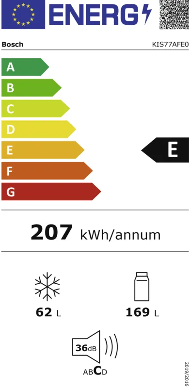 Bosch KIS77AFE0 energielabel