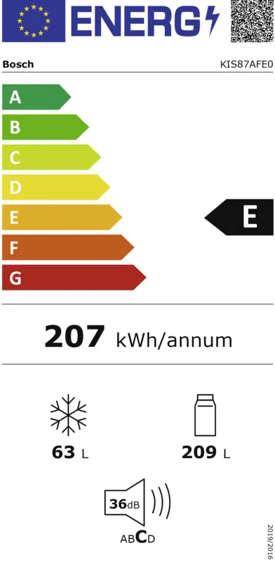 Bosch KIS87AFE0 energielabel