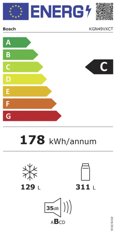 Bosch KGN49VXCT energielabel