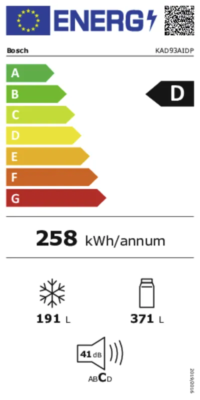 Bosch KAD93AIDP energielabel