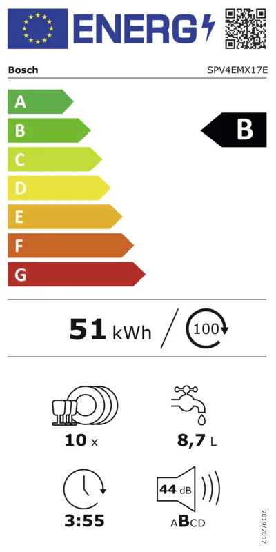 Bosch SPV4EMX17E energielabel