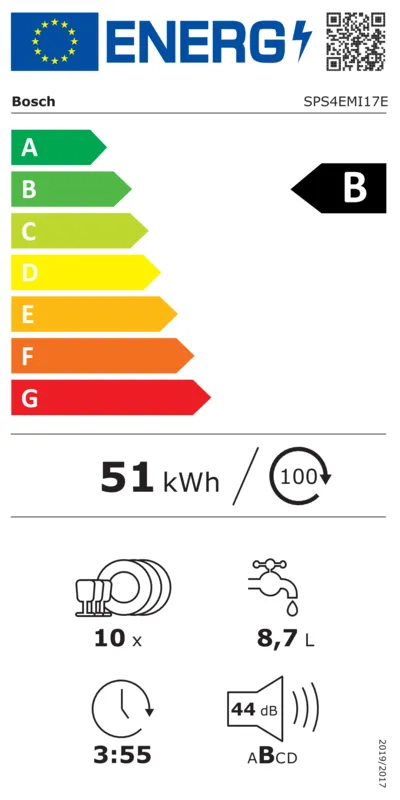 Bosch SPS4EMI17E energielabel