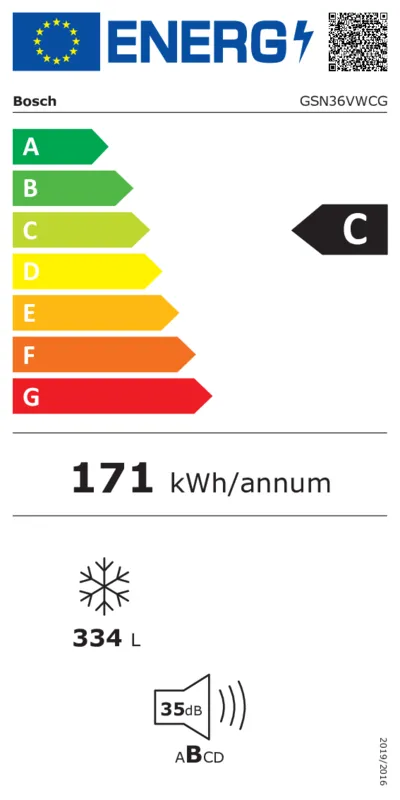 Bosch GSN36VWCG energielabel