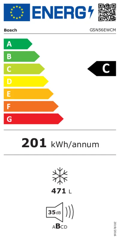 Bosch GSN56EWCM energielabel