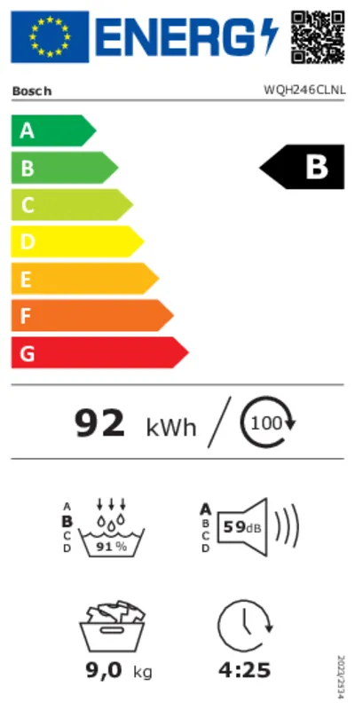 Bosch WQH246CLNL energielabel