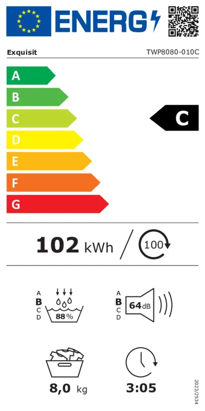 Exquisit TWP8080-010C energielabel