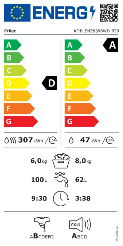 Frilec KOBLENZ8806WD-030 energielabel
