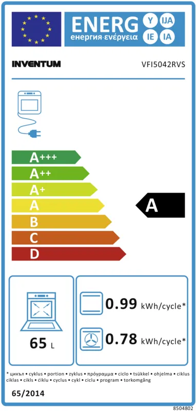 Inventum VFI5042RVS energielabel