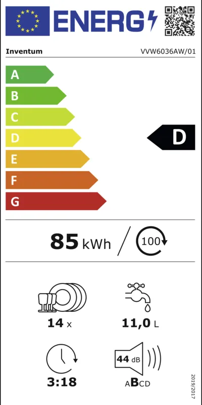 Inventum VVW6036AW energielabel