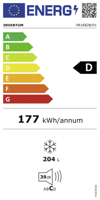 Inventum VR1682B energielabel