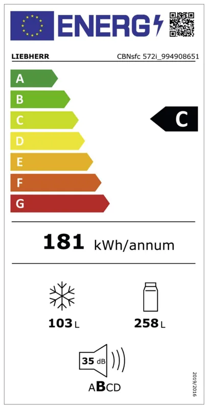 Liebherr CBNsfc 572i-22 energielabel