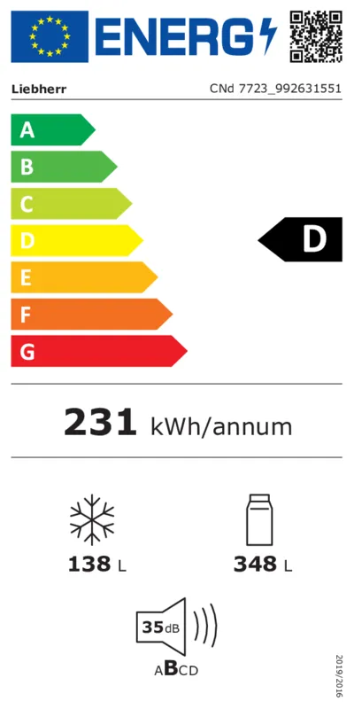 Liebherr CNd 7723-20 energielabel