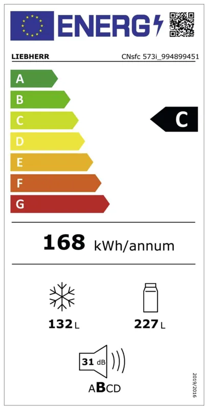 Liebherr CNsfc 573i-22 energielabel