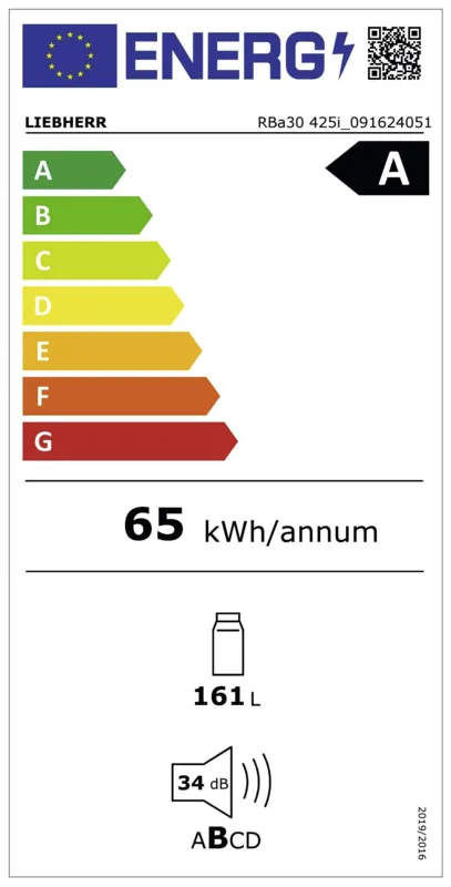 Liebherr RBa30 425i energielabel