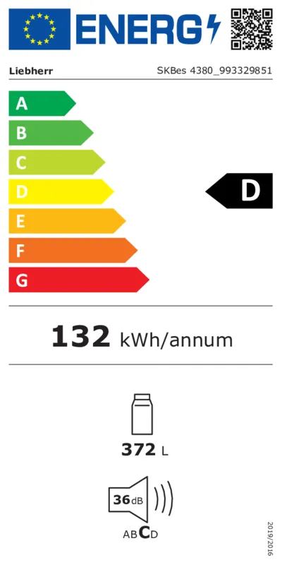 Liebherr SKBes 4380-21 energielabel