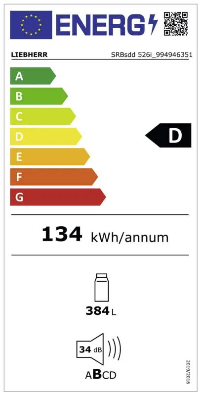 Liebherr SRBsdd 526i-22 energielabel