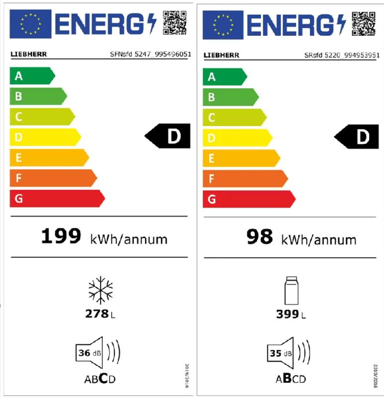 Liebherr XRFsf 5240-22 (SFNsfd 5247-22+SRsfd 5220-22) energielabel