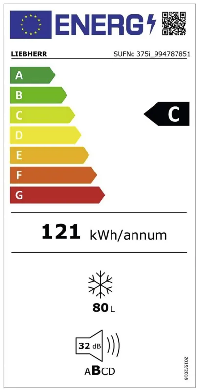 Liebherr SUFNc 375i-20 energielabel