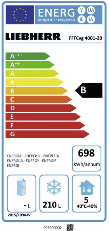 Liebherr FFFCvg 4001-20 energielabel