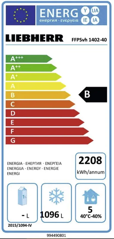 Liebherr FFPSvh 1402-40 energielabel