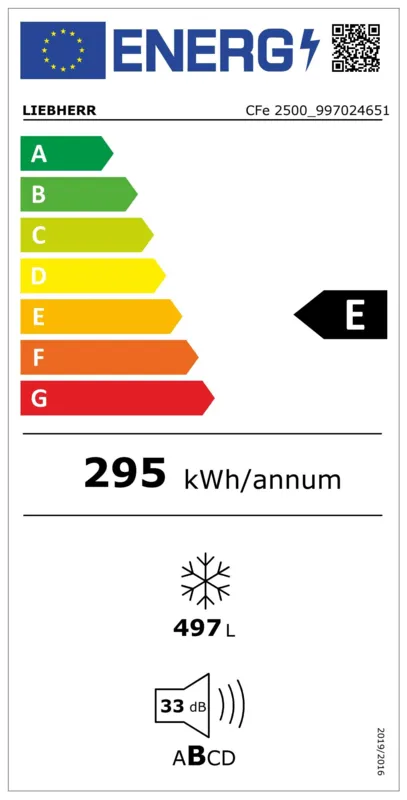 Liebherr CFe 2500-26 energielabel