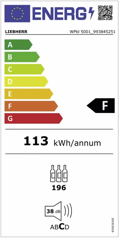 Liebherr WPbl 5001-20 energielabel