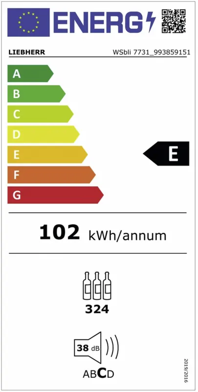 Liebherr WSbli 7731-20 energielabel