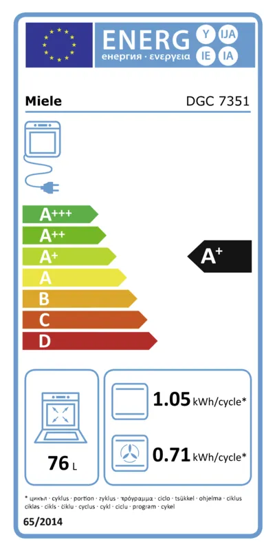 Miele DGC 7351 energielabel