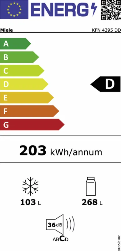 Miele KFN 4395 DD el energielabel