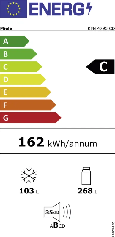 Miele KFN 4795 CD ws energielabel