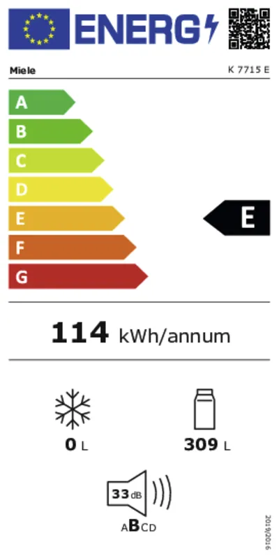 Miele K 7715 E energielabel