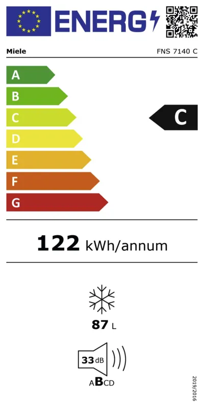 Miele FNS 7140 C energielabel