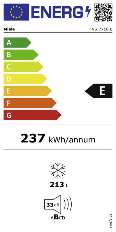 Miele FNS 7710 E energielabel