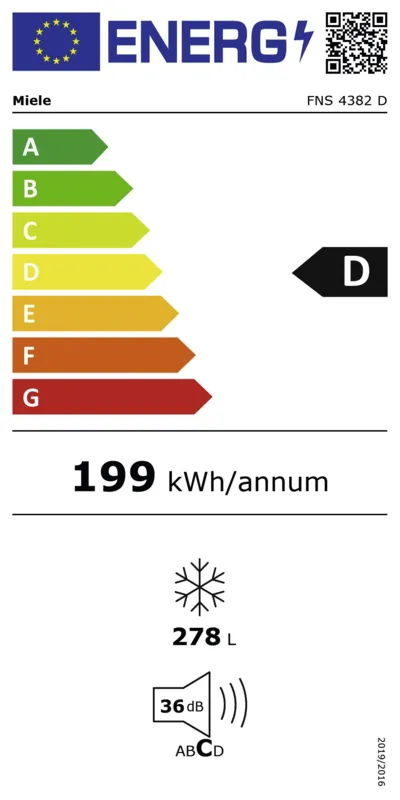 Miele FNS 4382 D el energielabel
