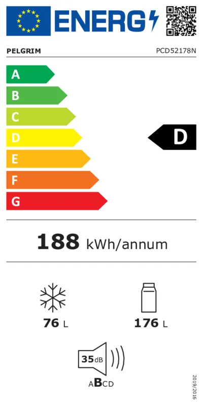 Pelgrim PCD52178N energielabel