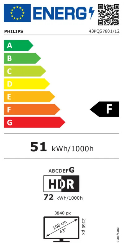 Philips 43PQS7801/12 energielabel