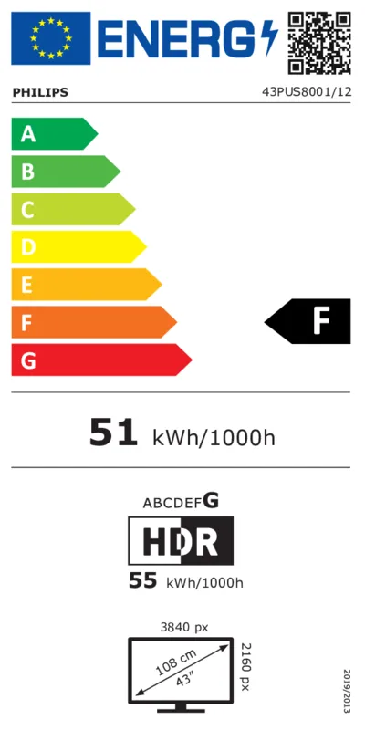 Philips 43PUS8001/12 energielabel